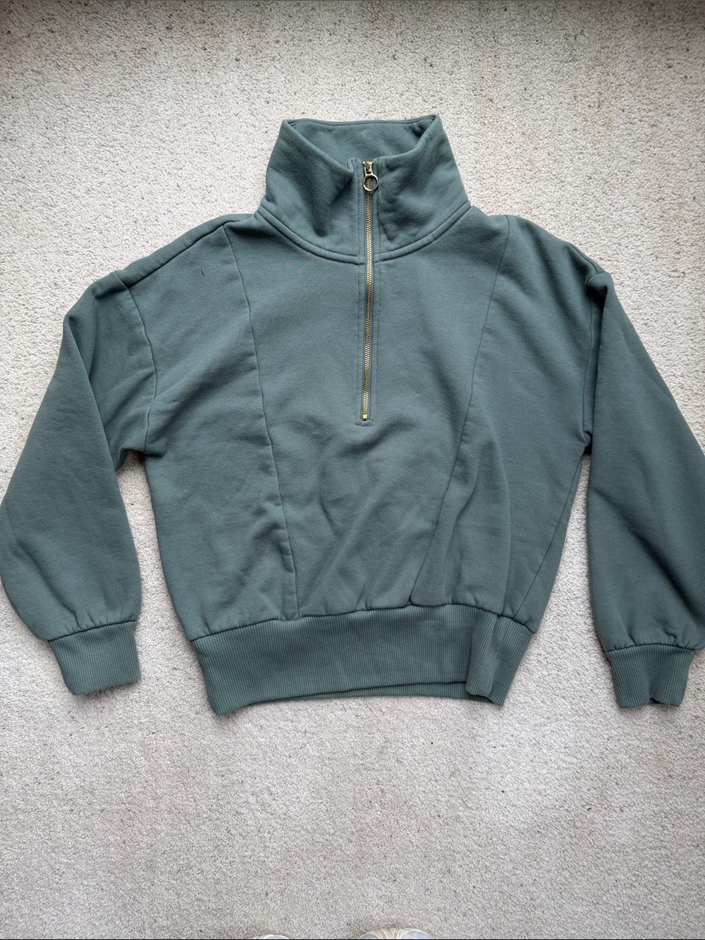 A New Day Olive Green Half-Zip Women's Sweatshirt